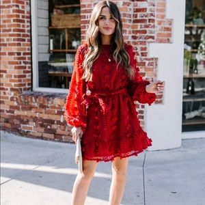 Vici Mrs. Claus Balloon Sleeve Dress